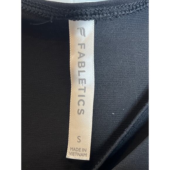 Fabletics Knit Twist Front Top Black V Neck Small Crop - Picture 5 of 9